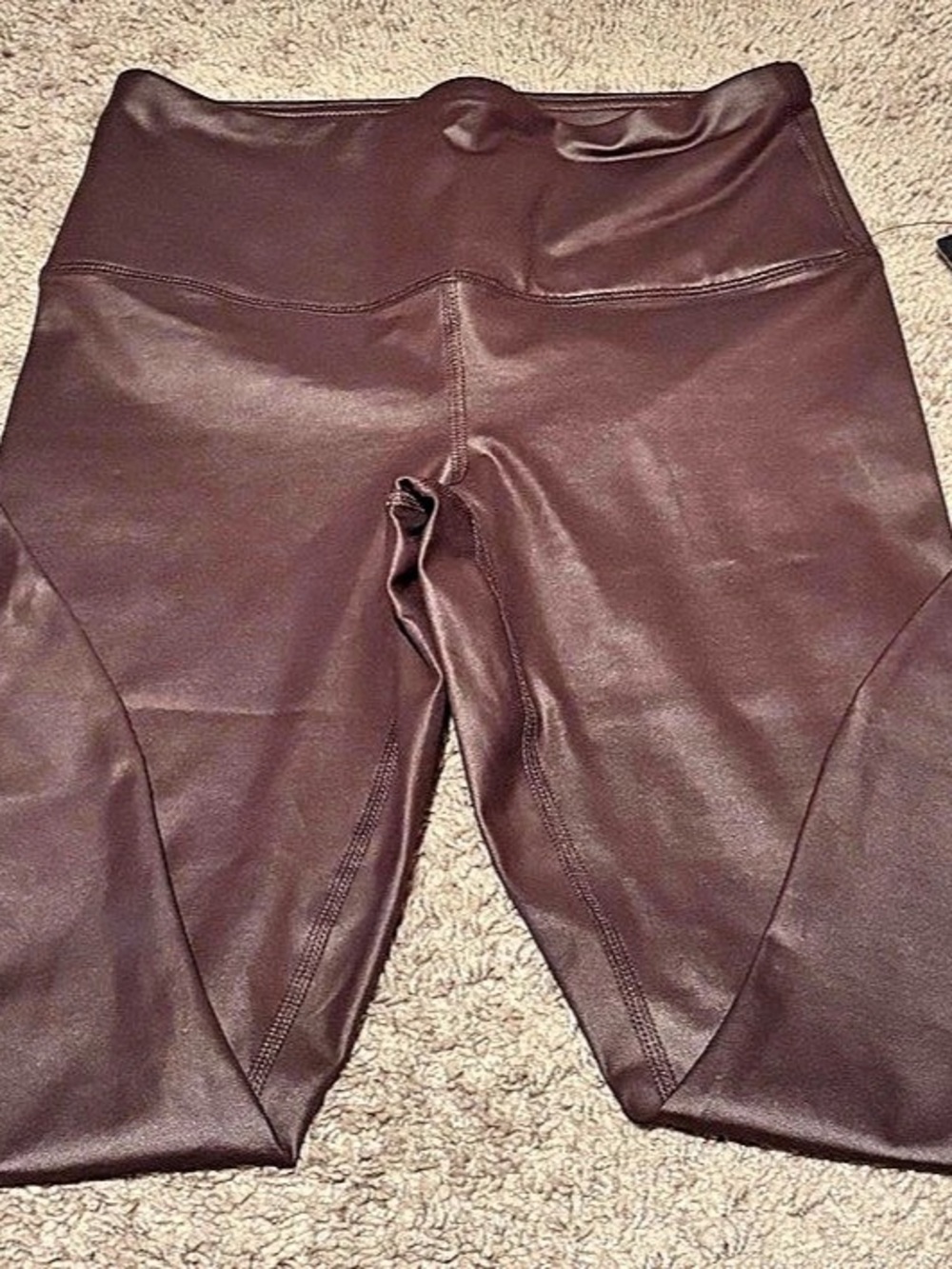 90 Degree by Reflex Interlink Faux Leather High Waist Cire 7/8 Ankle Legging